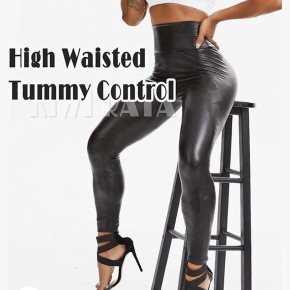 🔥3/$42 w FREE SHIPPING🔥 NWOT High Waist Faux Leather Leggings - Picture 3 of 7